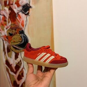 Adidas Kids Samba Red and White Sneakers